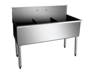 Fregadero 3 poceta 21x12” acero inoxidable – ModernChef -ELITE Mod. ES4-3-2112