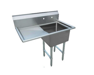 Fregadero 1 poceta 24x24x12" escurridera izquierda acero inoxidable - ModernChef - Mod. MG1C242412-18L-318