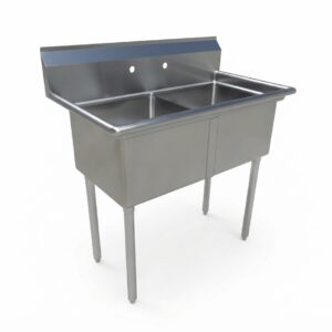 Fregadero 2 poceta 24x24x12" acero inoxidabe - ModernChef - Mod. MG2C242412-318
