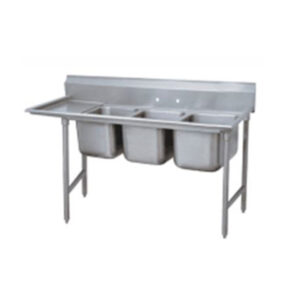 Fregadero 3 poceta 18x18x12" escurridera derecha acero inoxidable - ModernChef - Mod. MG3C181812-18R-318