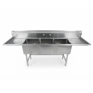 Fregadero 3 poceta 18x18x12"escurridera derecha e izquierda acero inoxidable - ModernChef - Mod. MG3C181812-18LR-318