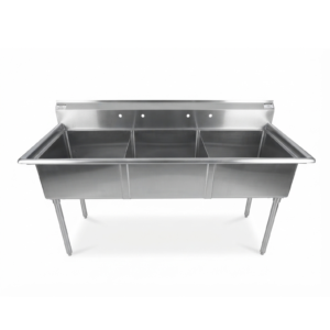 Fregadero 3 poceta 24x24x12" acero inoxidable - ModernChef - Mod. MG3C242412-318