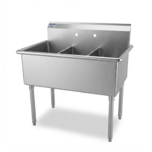 Fregadero 3 poceta 21x12” acero inoxidable – ModernChef -ELITE Mod. ES4-3-2112