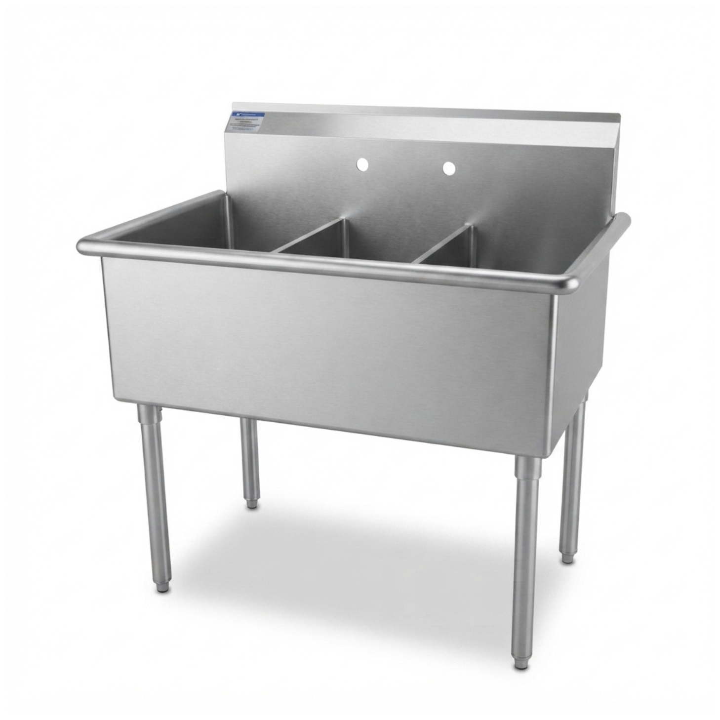 Fregadero 3 poceta 21x12” acero inoxidable – ModernChef -ELITE Mod. ES4-3-2112