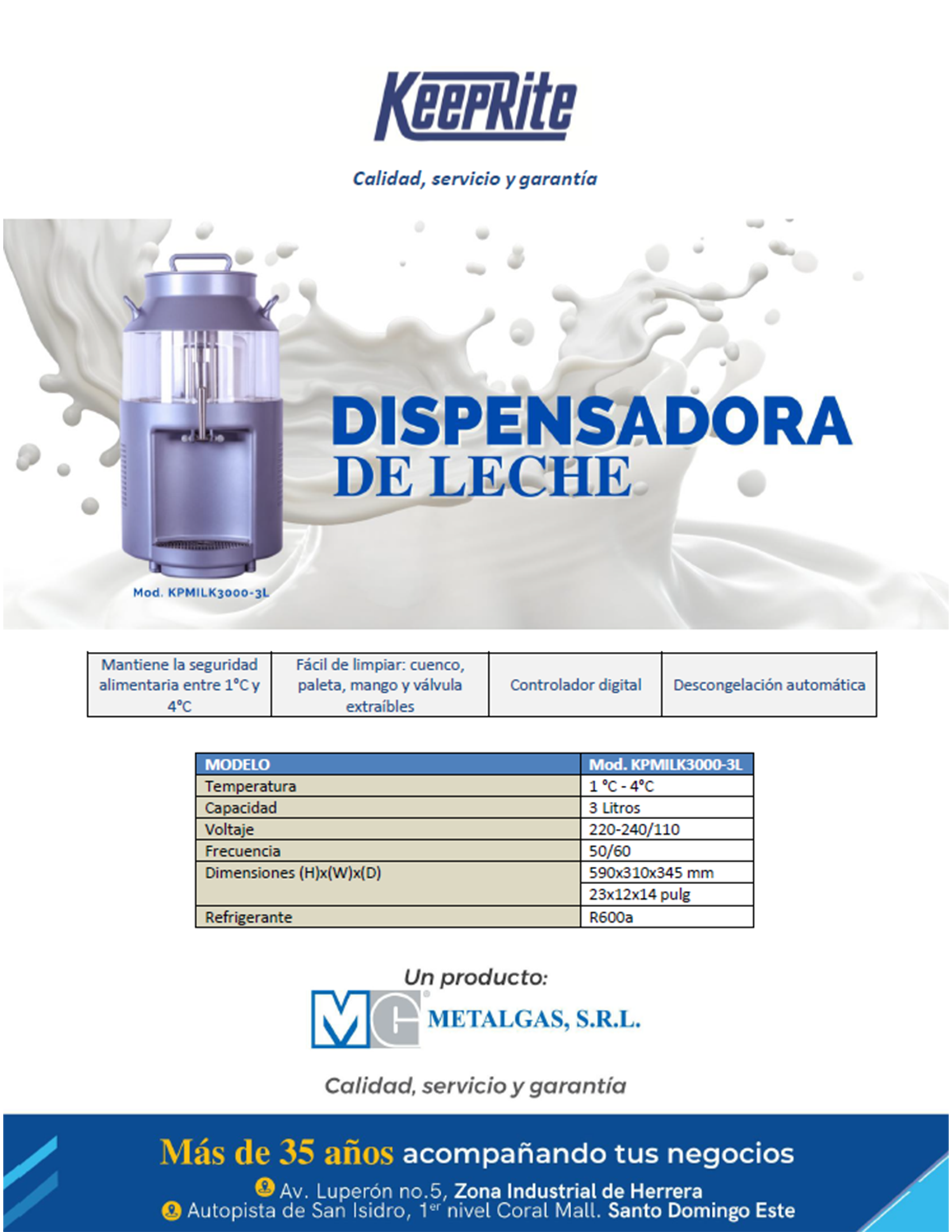 Máquina dispensadora de leche