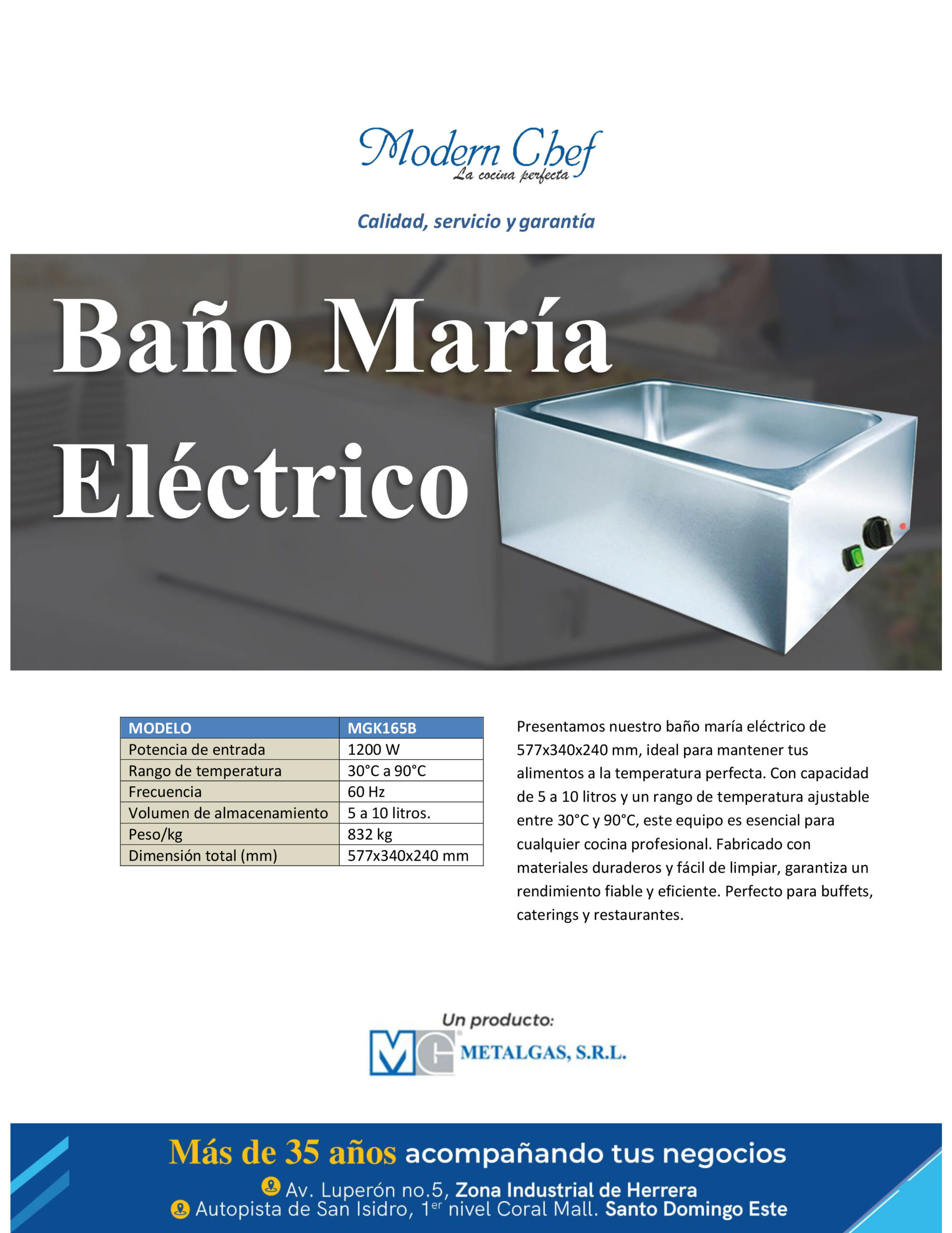 Brochure baño maría eléctrico