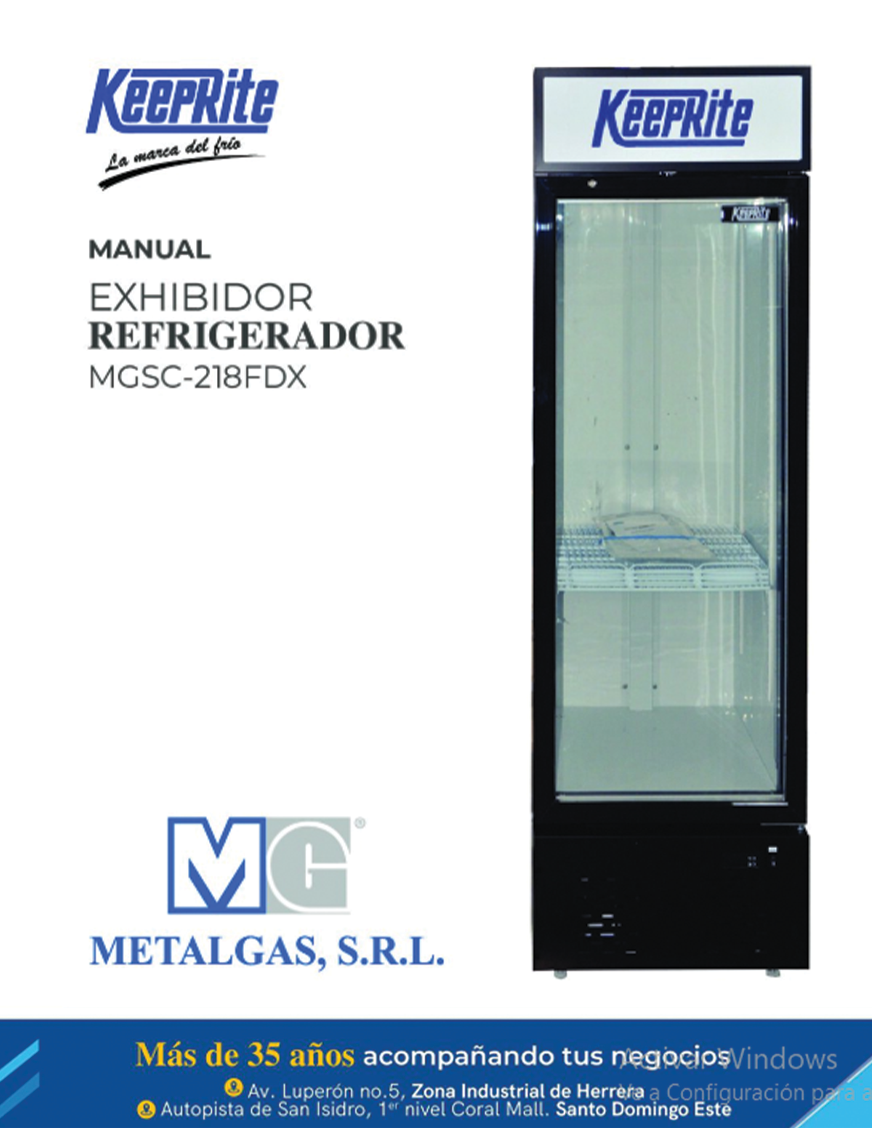 Guías de uso del exhibidor refrigerado MGSC-218FDX