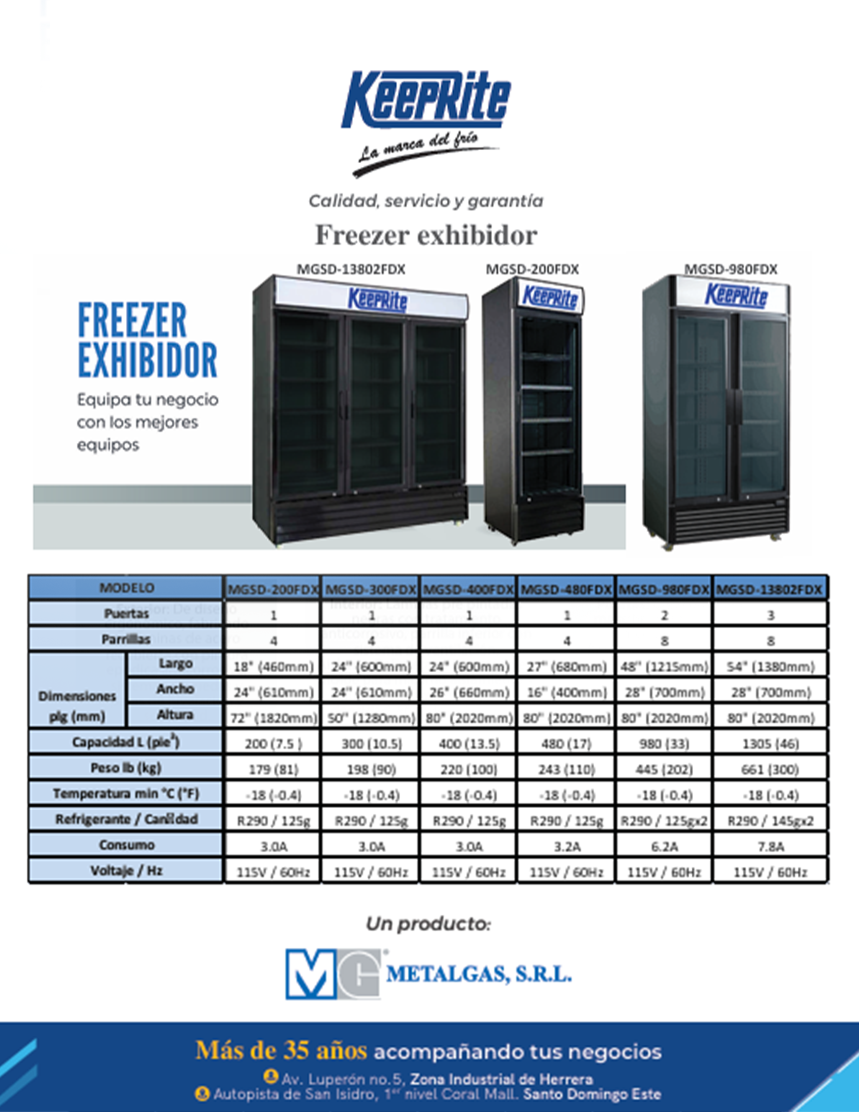 Brochure de Freezers Exhibidores Keeprite