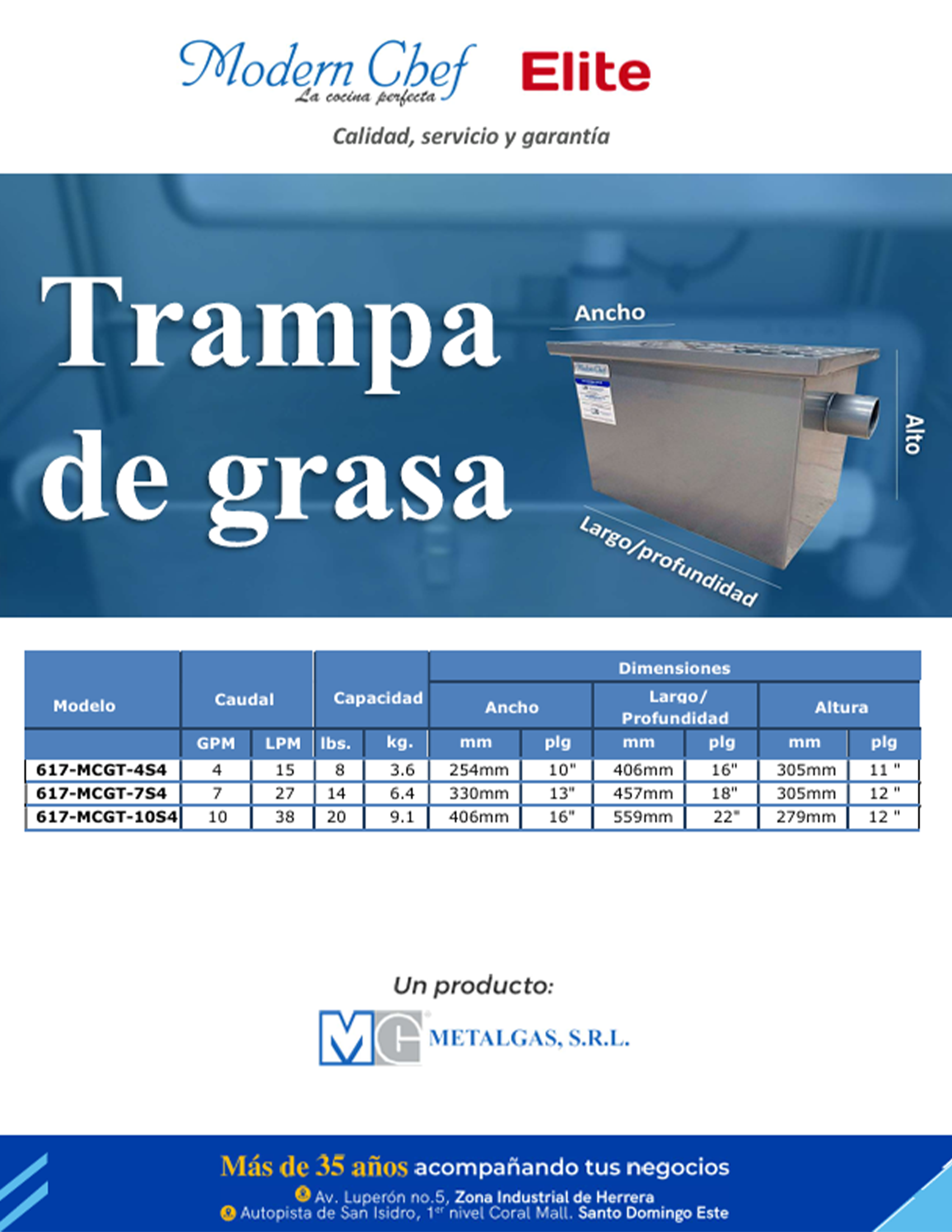 Brochure de Trampa de grasa ModernChef