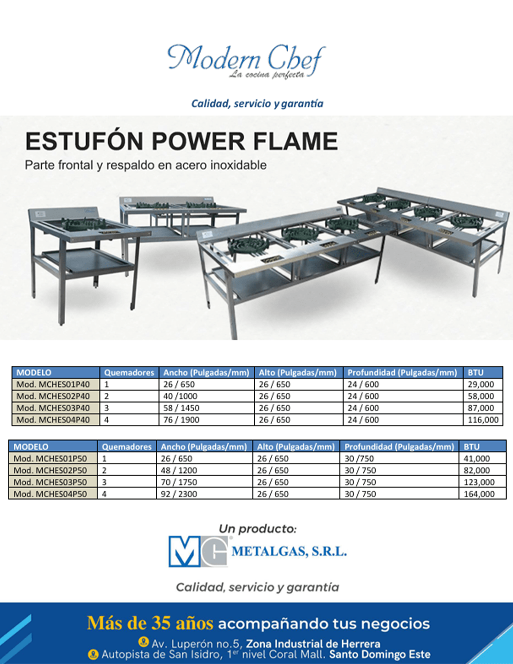 Brochure Estufón Power Flame