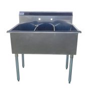 Fregadero 3 poceta 24x24x12″ acero inoxidable_Frontal_ – ModernChef – Mod. MG3C242412-318_Metalgas