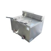 Freidor de mesa MODERNCHEF GOLDSTONE 2 canastas 35,486BTU de gas Mod MGE-RQZ-72_(Frente-Lateral)_Metalgas